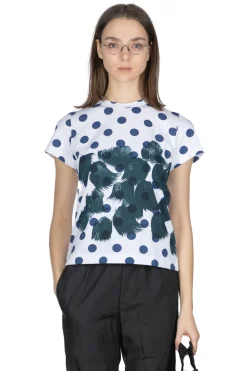 Best Comme Des Garcons TAO DAICHIRO SHINJO T-Shirt (Dots & Shodo) - White x Indigo