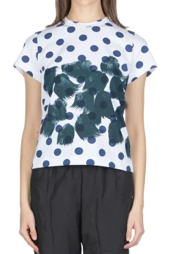 Best Comme Des Garcons TAO DAICHIRO SHINJO T-Shirt (Dots & Shodo) - White x Indigo
