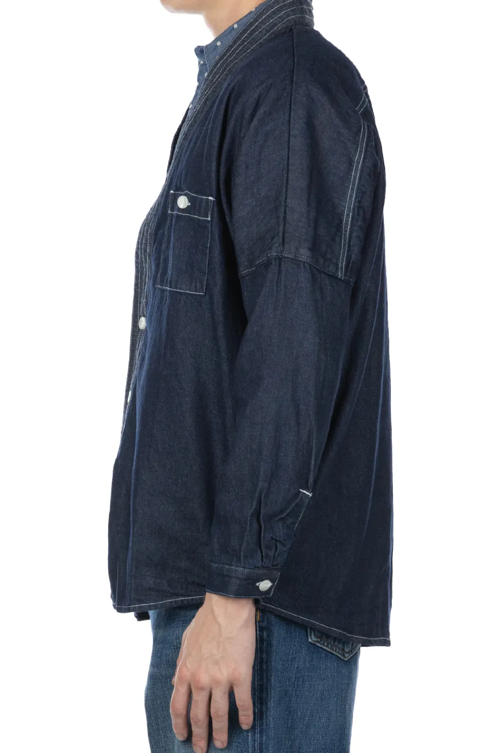 Hot FDMTL Denim Haori Shirt Rinse - Indigo