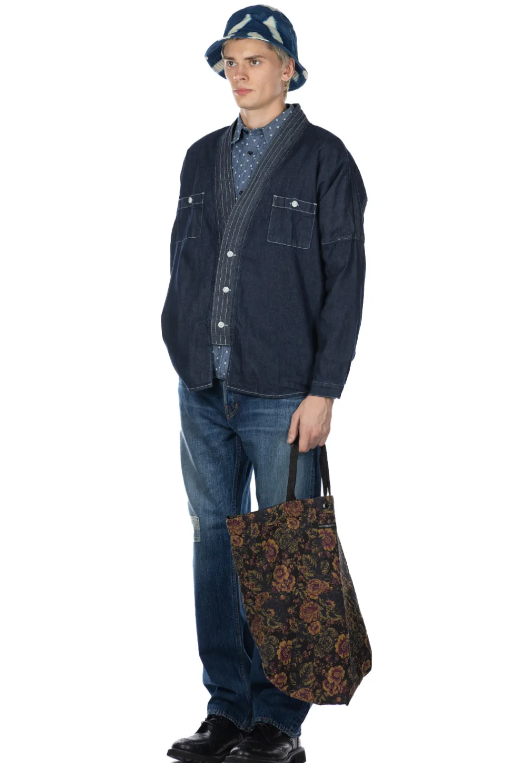 Hot FDMTL Denim Haori Shirt Rinse - Indigo