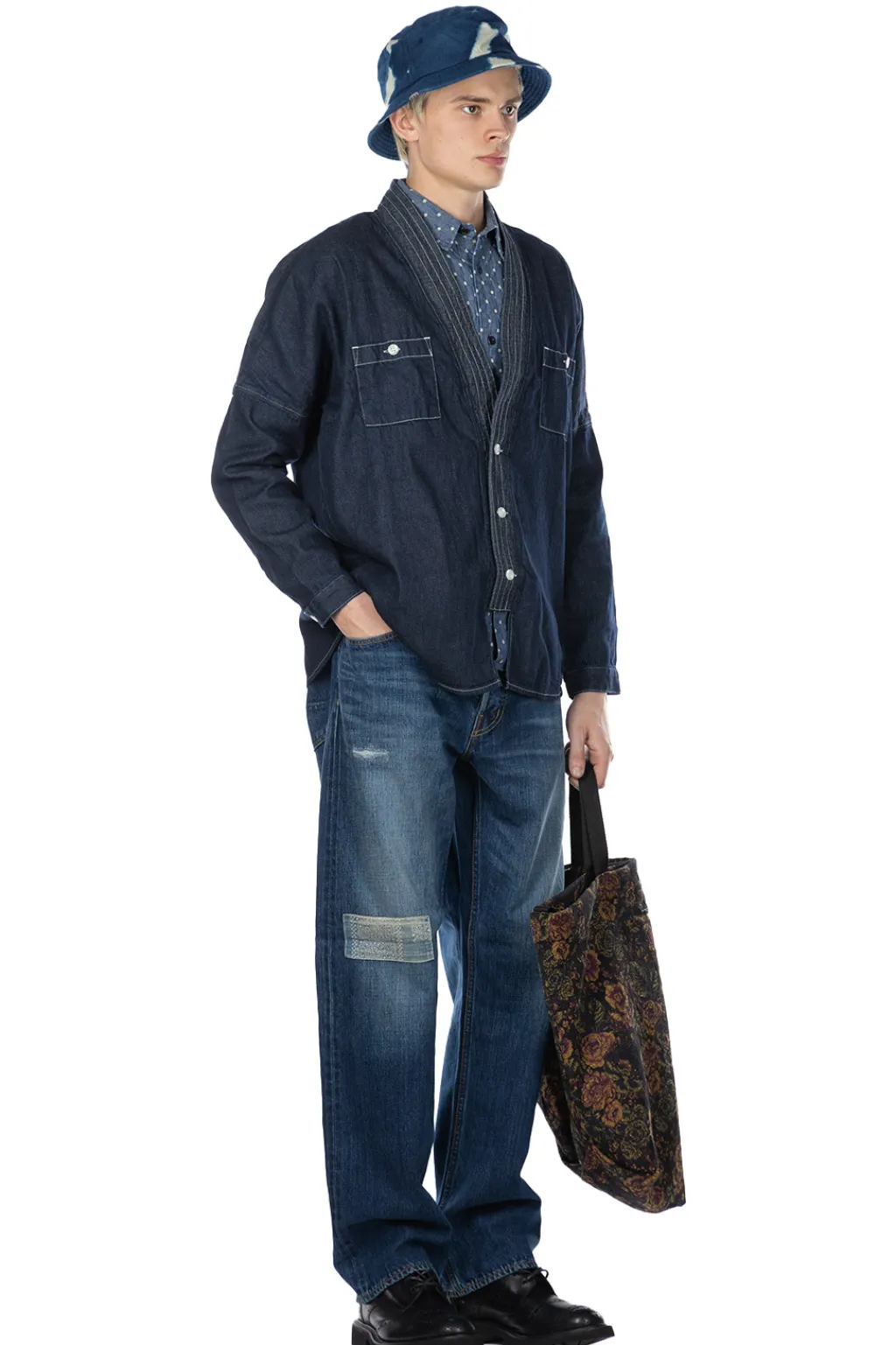 Hot FDMTL Denim Haori Shirt Rinse - Indigo