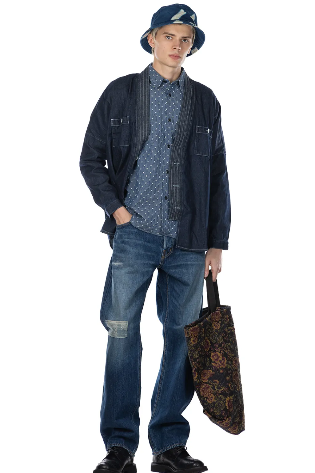Hot FDMTL Denim Haori Shirt Rinse - Indigo