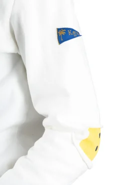 Best Kapital 16/- Densed Jersey Elbow-Rip Boatneck Long Sleeve T - White
