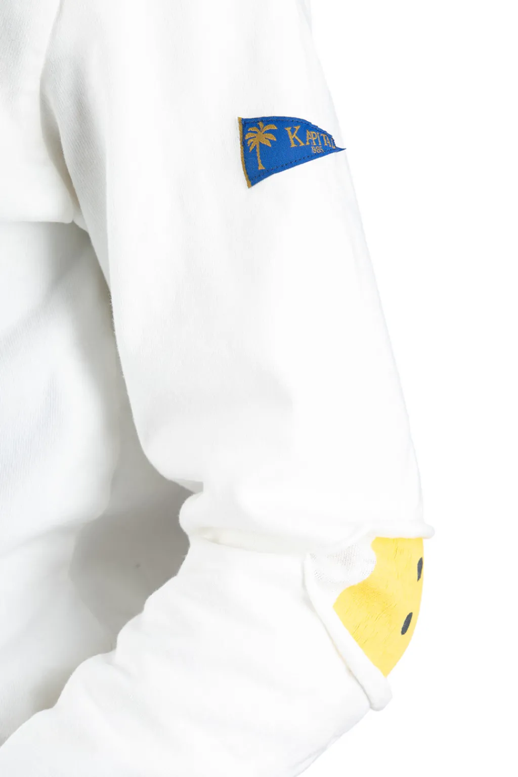 Best Kapital 16/- Densed Jersey Elbow-Rip Boatneck Long Sleeve T - White
