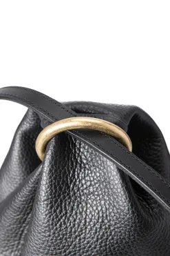 Sale MARROW LEATHER Double Faced Ring Muff - Black