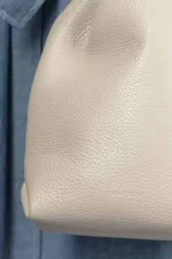 Clearance MARROW LEATHER Double Faced Ring Muff - Pearl Gray