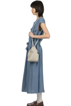 Clearance MARROW LEATHER Double Faced Ring Muff - Pearl Gray