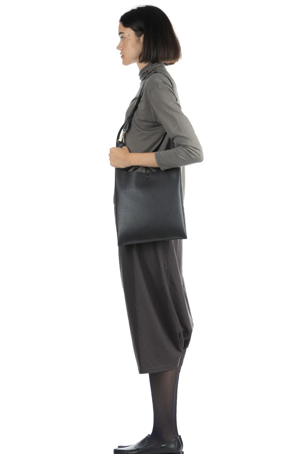 Sale MARROW LEATHER Double Faced Shopper - Black