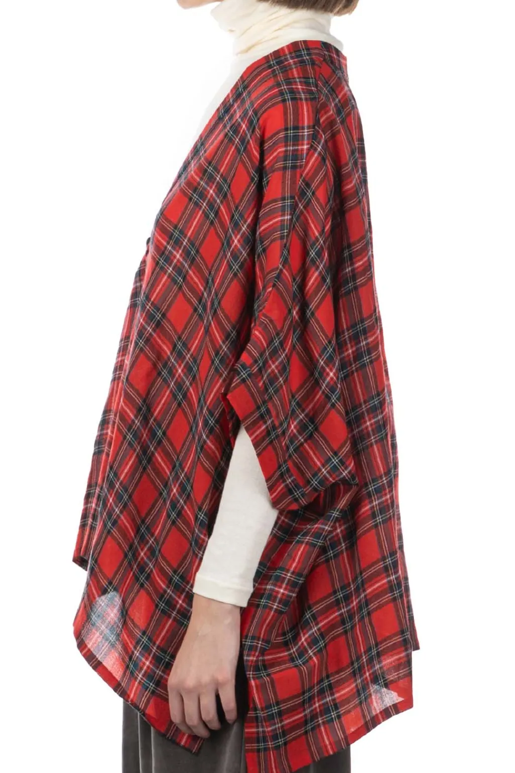 Fashion Nachukara DOVERS: Wool Gauze Poncho - Red