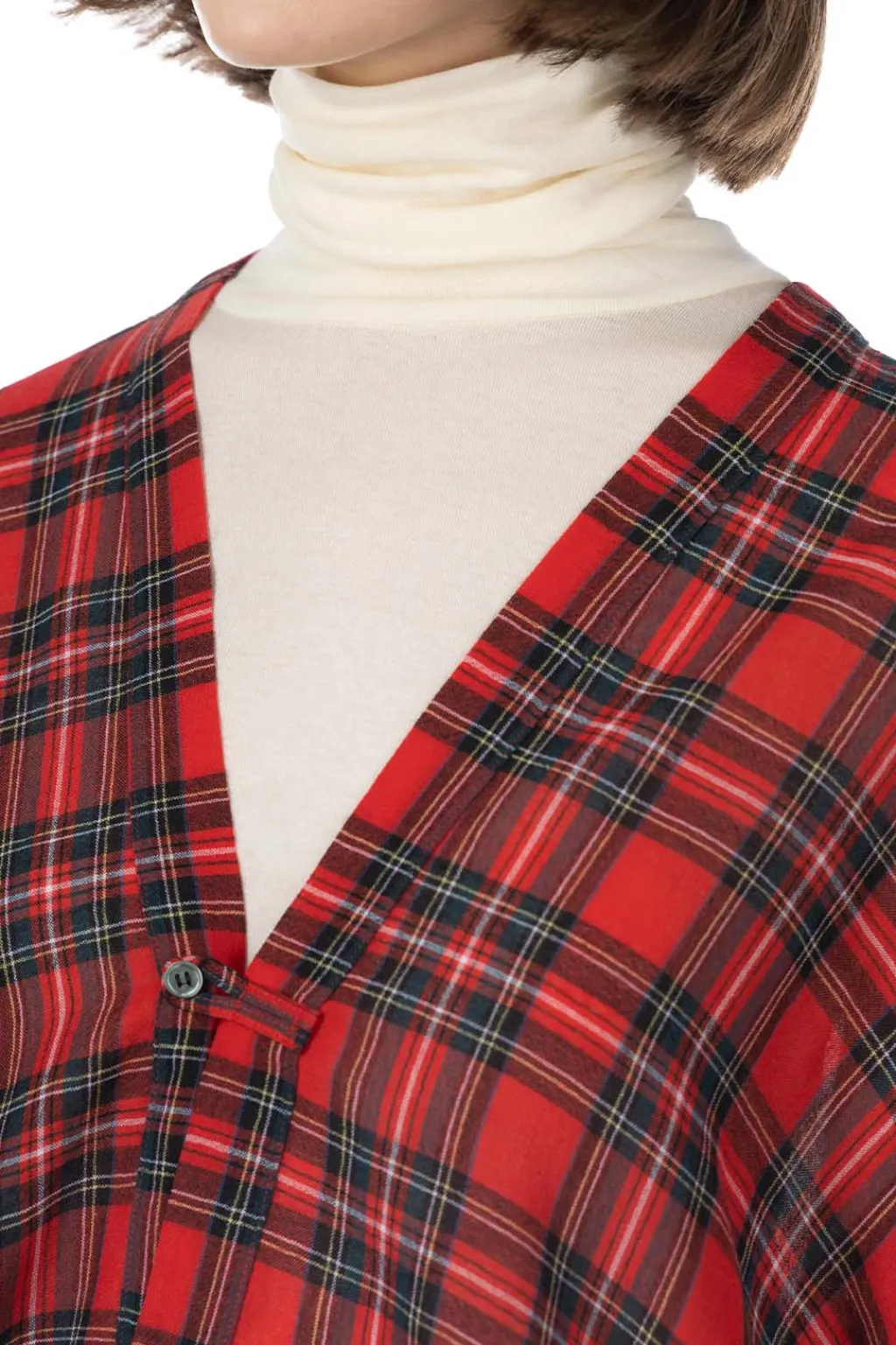 Fashion Nachukara DOVERS: Wool Gauze Poncho - Red