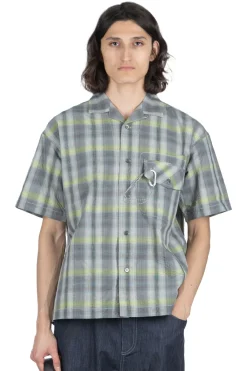 Fashion And Wander Dry Check Open SS Shirt- Grey
