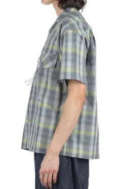 Fashion And Wander Dry Check Open SS Shirt- Grey