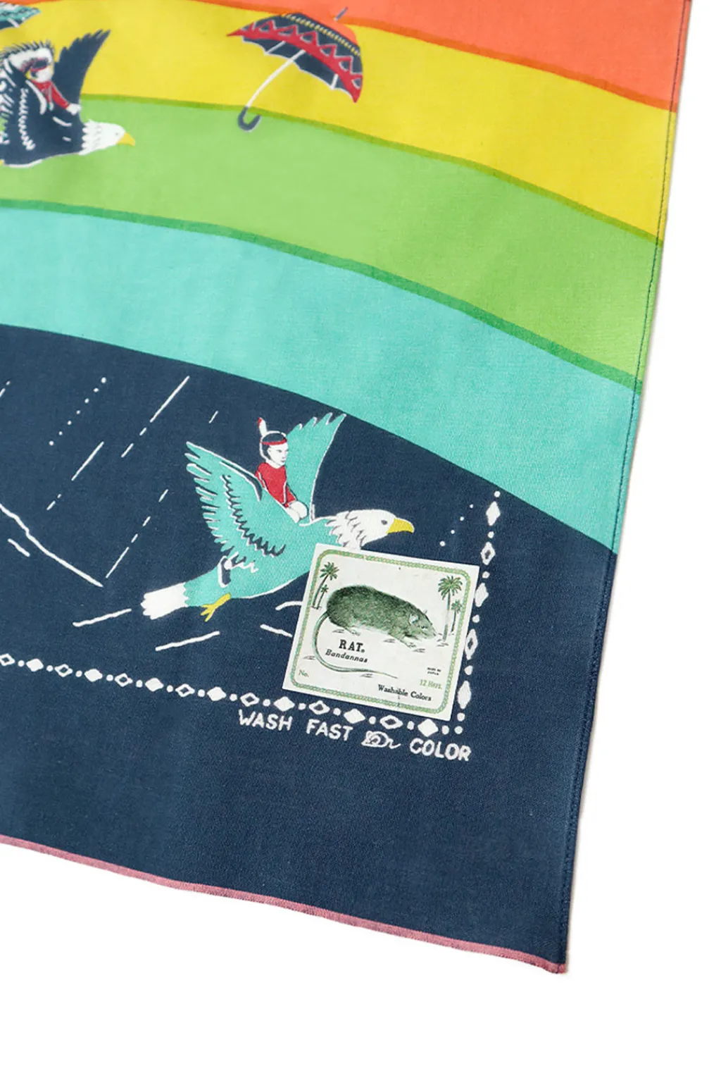 Best Kapital Fastcolor Selvedge Bandana (RAINBOW & BIRDS) - 3 Colour Choices