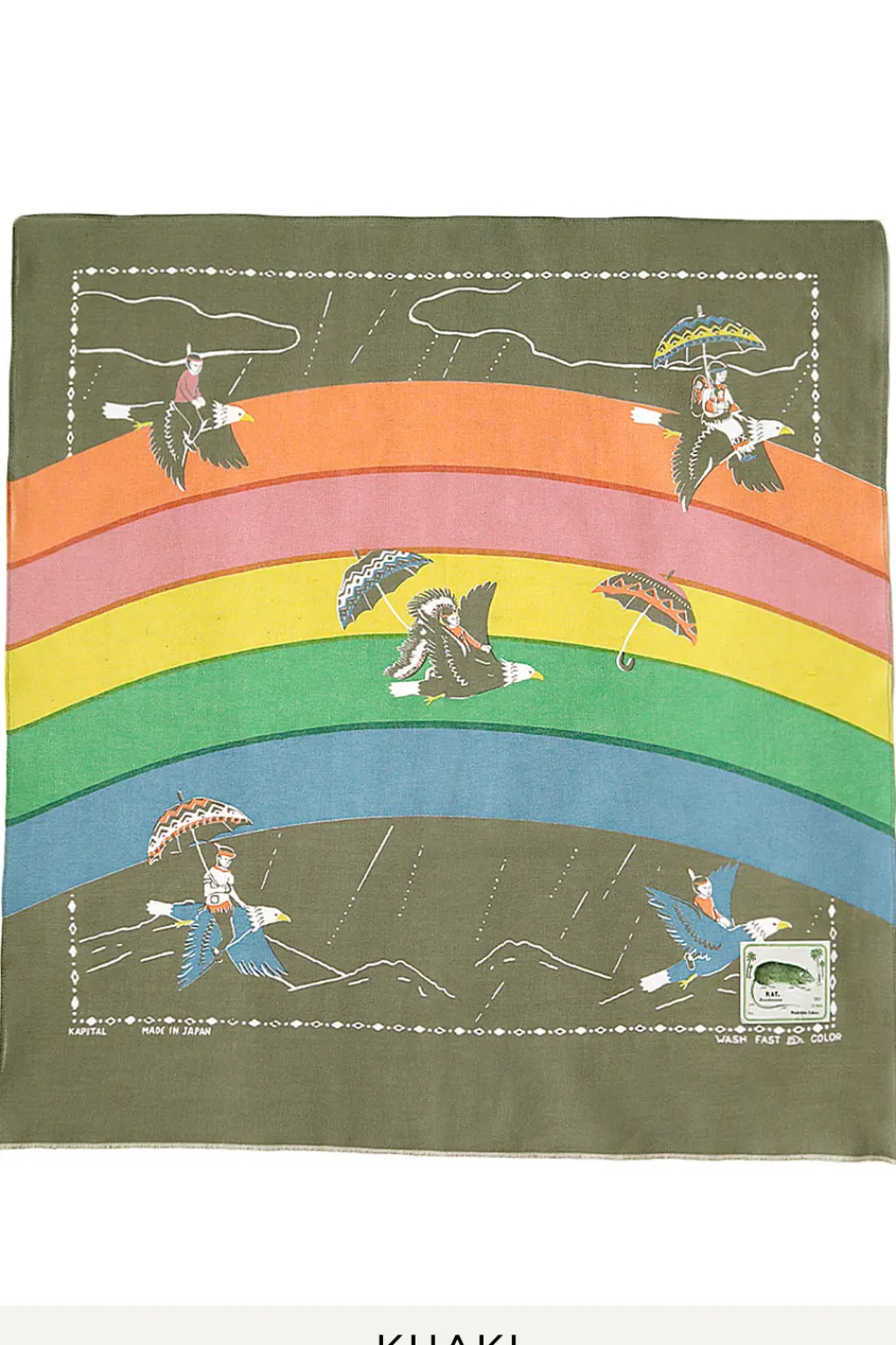 Best Kapital Fastcolor Selvedge Bandana (RAINBOW & BIRDS) - 3 Colour Choices