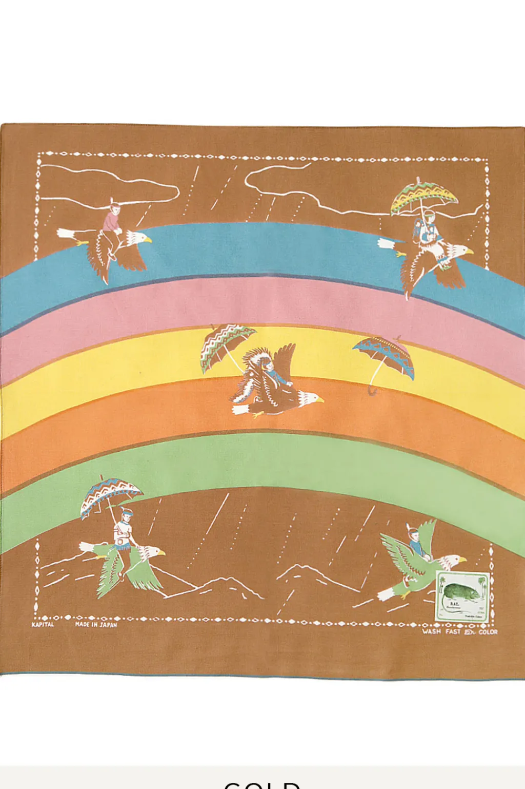 Best Kapital Fastcolor Selvedge Bandana (RAINBOW & BIRDS) - 3 Colour Choices