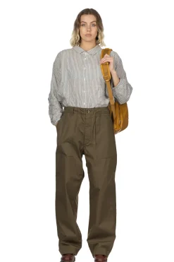 Sale Engineered Garments Fatigue Pant - Olive Coated Cotton Cloth