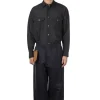 Clearance YLEVE Finx Cotton Lamie Twill Easy Trousers - Navy