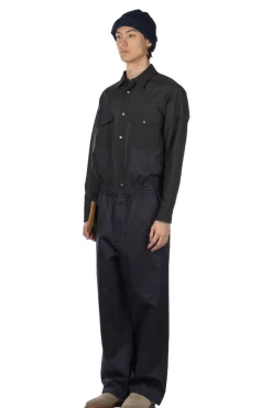 Clearance YLEVE Finx Cotton Lamie Twill Easy Trousers - Navy