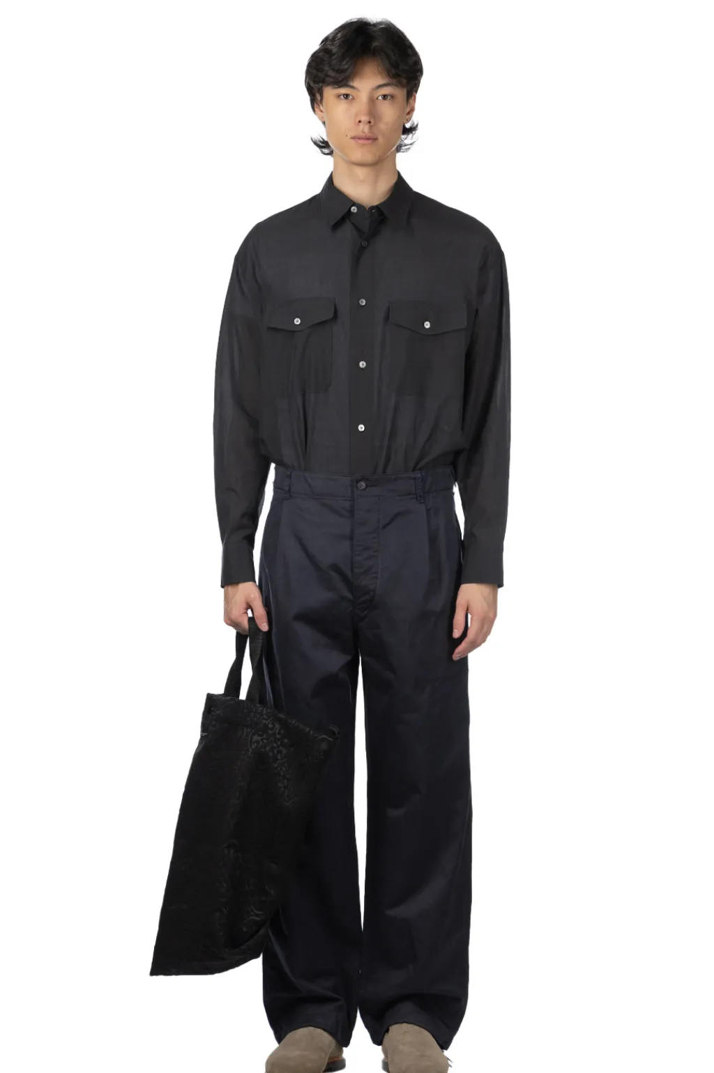 Discount YLEVE Finx Cotton Lamie Twill Trousers - Navy