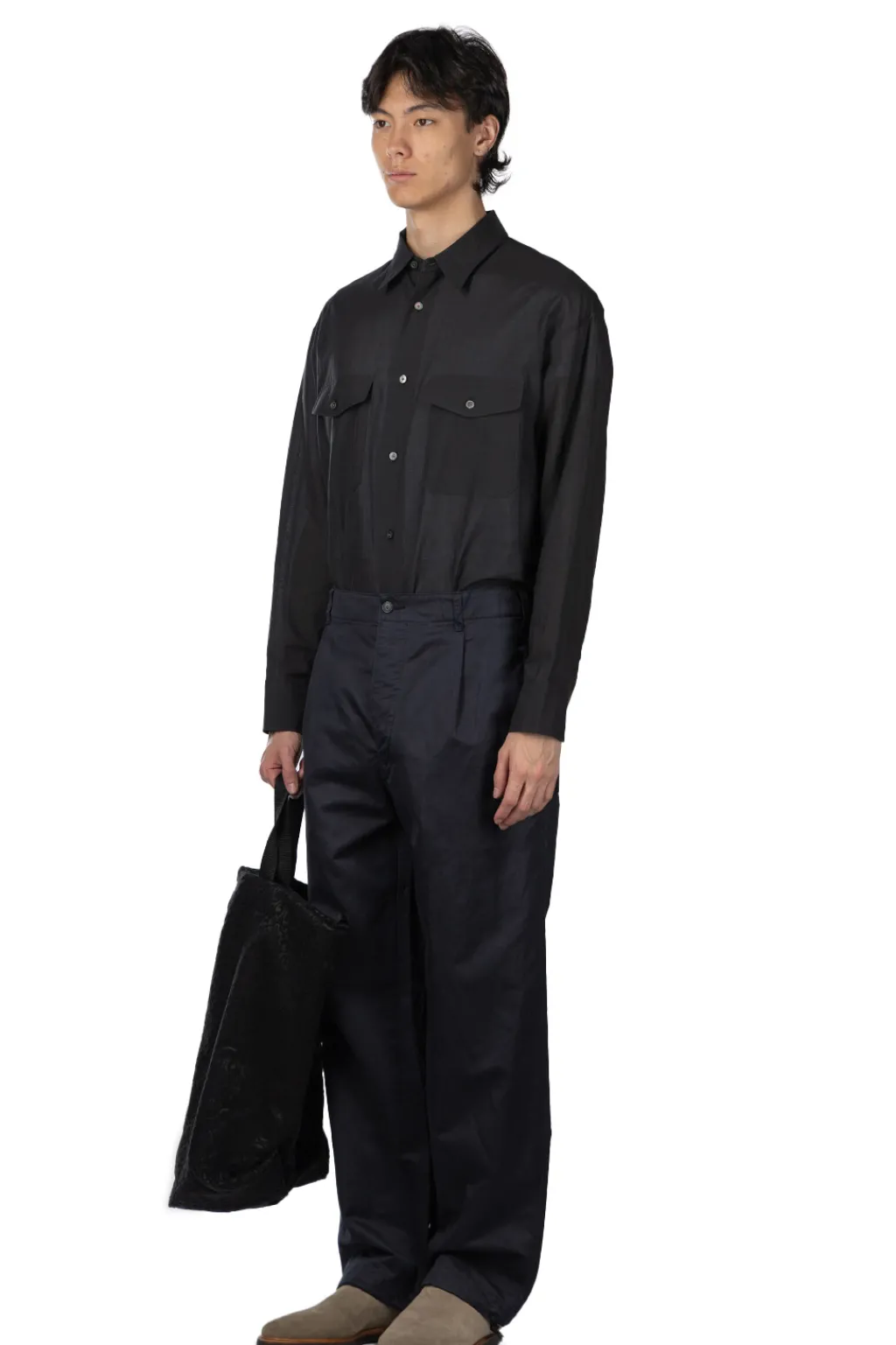 Discount YLEVE Finx Cotton Lamie Twill Trousers - Navy