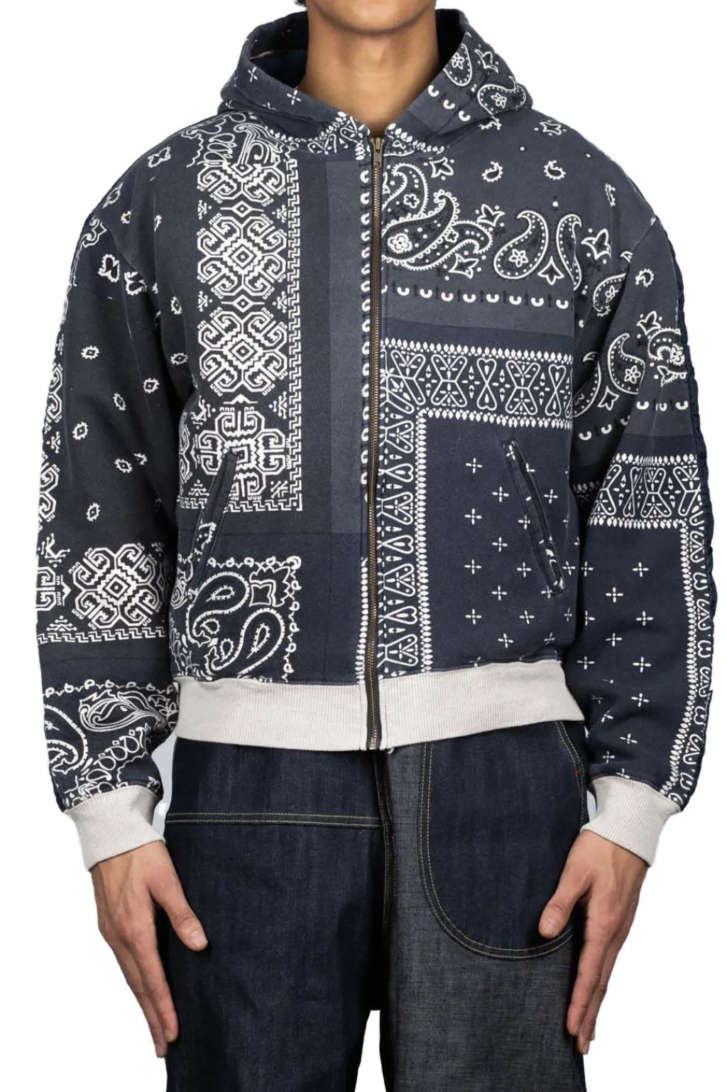 Sale Kapital Fleece Knit BANDANA BIVOUAC Hooded Blouson