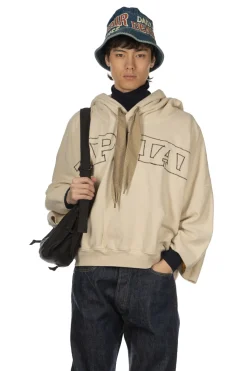 Hot Kapital Fleece Knit DEVIL Hoodie ( Embroidery) - Natural