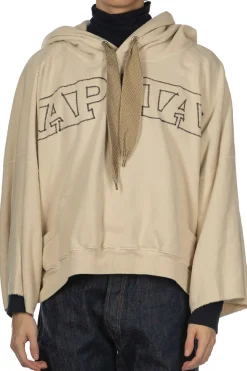 Hot Kapital Fleece Knit DEVIL Hoodie ( Embroidery) - Natural