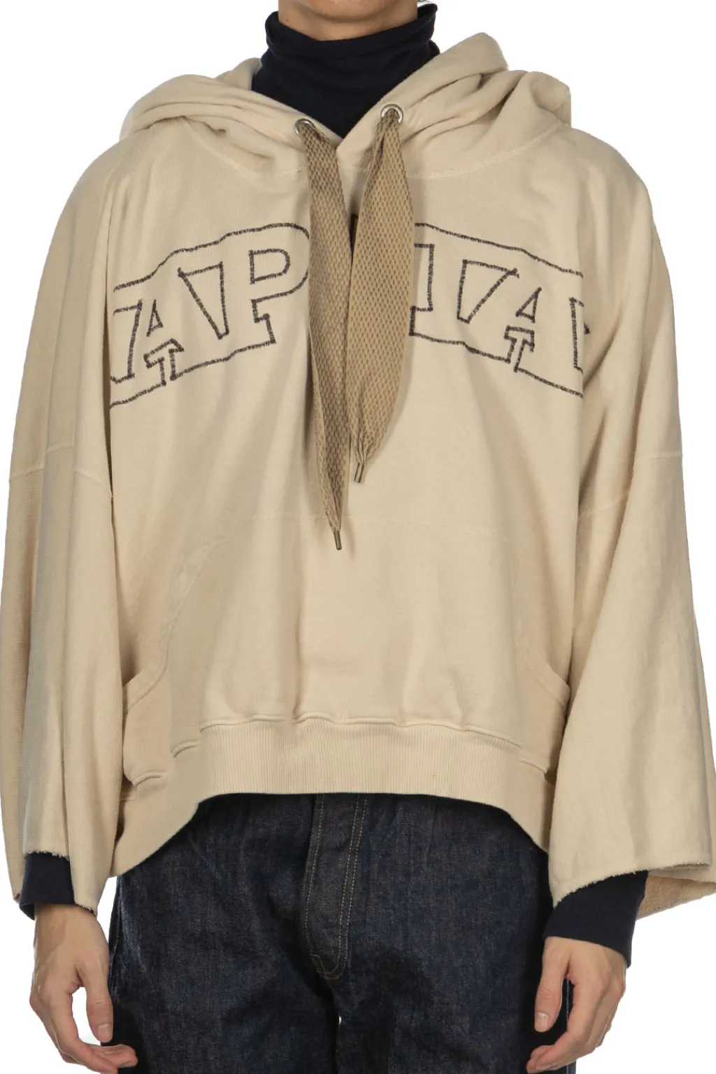 Hot Kapital Fleece Knit DEVIL Hoodie ( Embroidery) - Natural