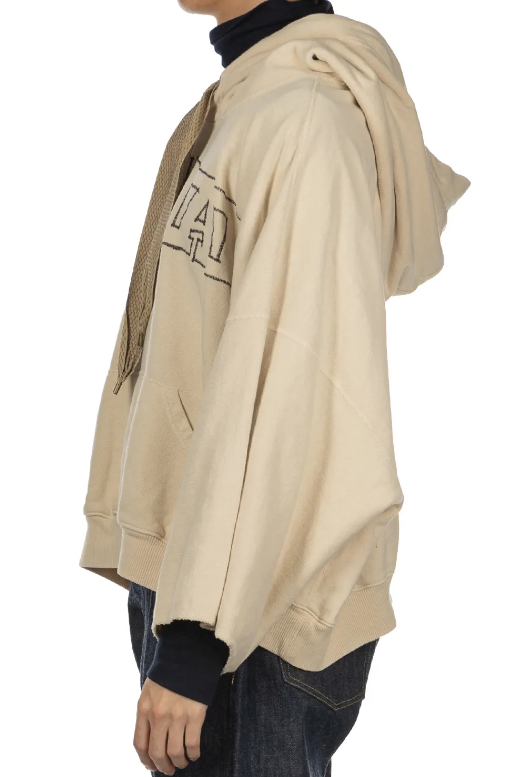 Hot Kapital Fleece Knit DEVIL Hoodie ( Embroidery) - Natural