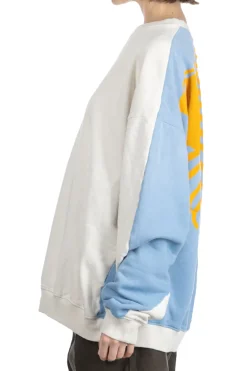 Best Kapital Fleece Knit 2Tones Remake BIG SWT (BONE) - Natural x Saxe Blue