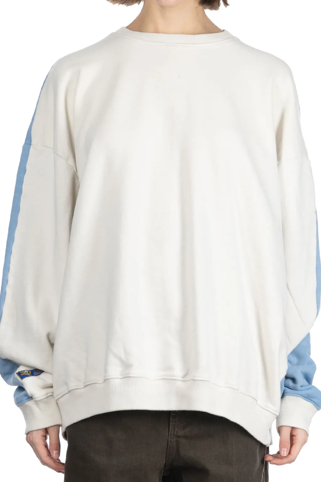 Best Kapital Fleece Knit 2Tones Remake BIG SWT (BONE) - Natural x Saxe Blue