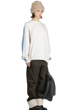 Best Kapital Fleece Knit 2Tones Remake BIG SWT (BONE) - Natural x Saxe Blue