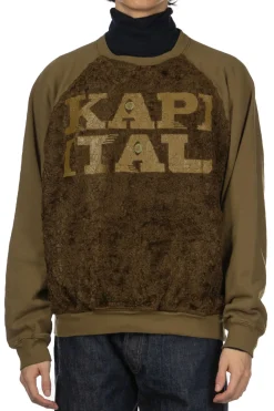Clearance Kapital 30/-Fleece x Fur GRIZZLY SWT (SPEAKEASY ) - Khaki