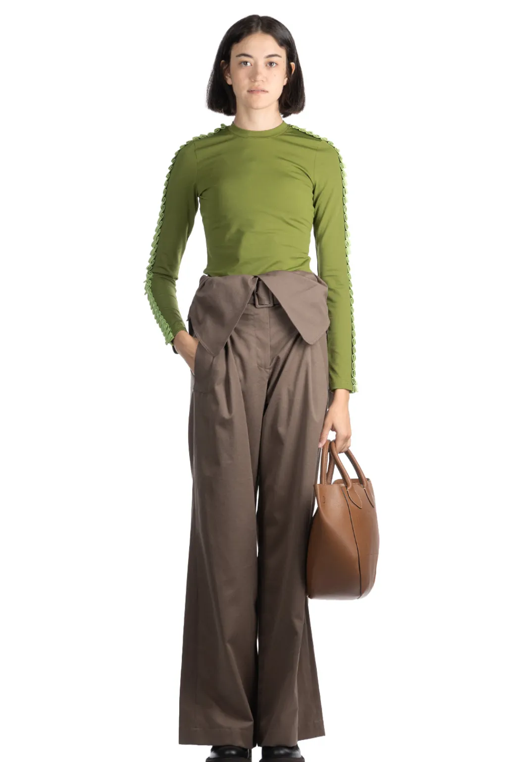 Discount JW Anderson Fold Over Trench Trousers - Smoke