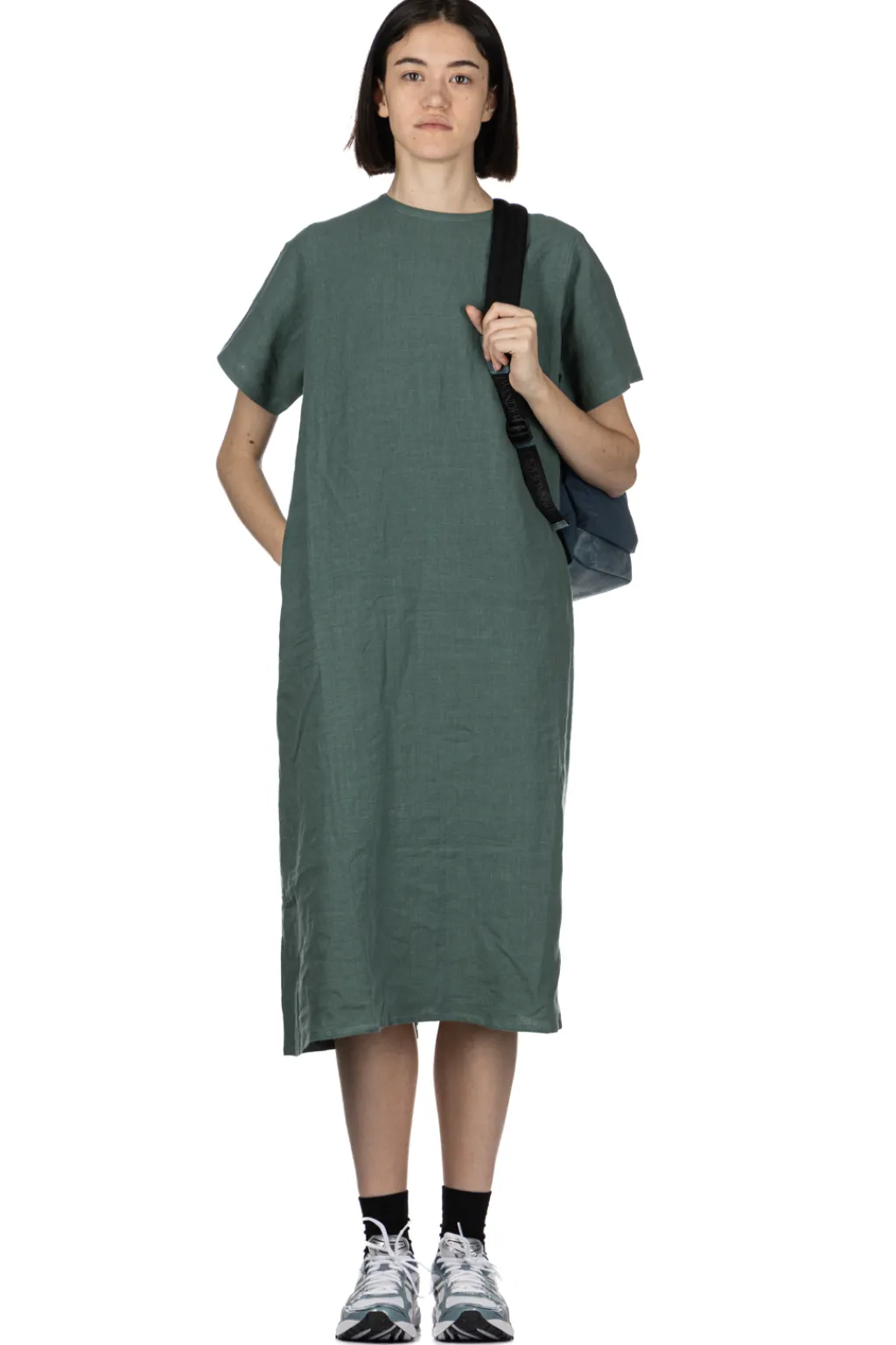 Hot Nachukara French Linen A-Line Dress - Green