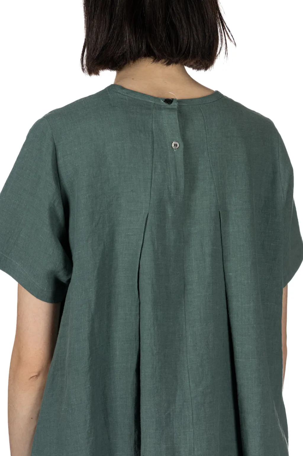 Hot Nachukara French Linen A-Line Dress - Green