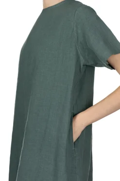 Hot Nachukara French Linen A-Line Dress - Green