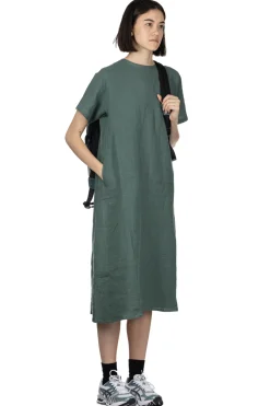 Hot Nachukara French Linen A-Line Dress - Green