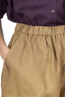 Outlet Nachukara French Linen Cocoon Pants - Beige