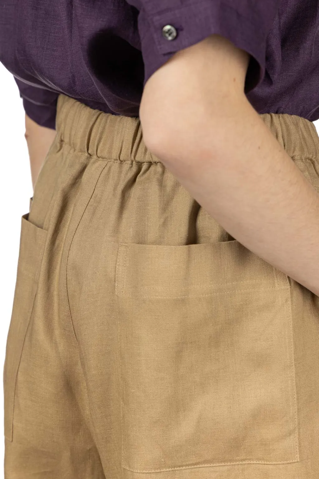 Outlet Nachukara French Linen Cocoon Pants - Beige