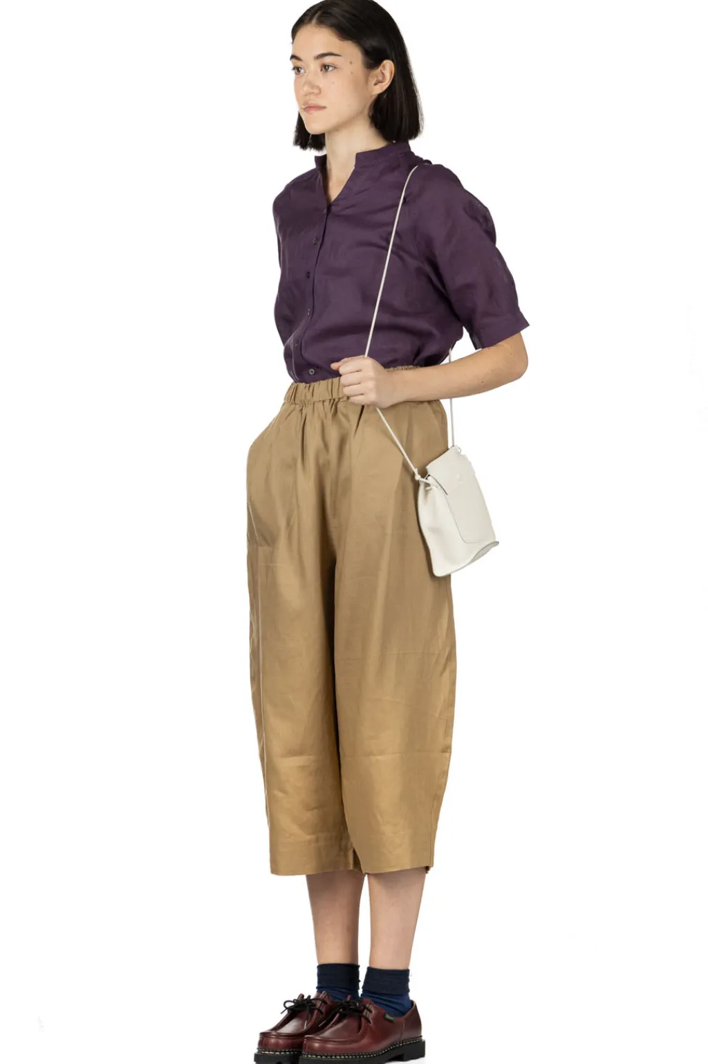 Outlet Nachukara French Linen Cocoon Pants - Beige