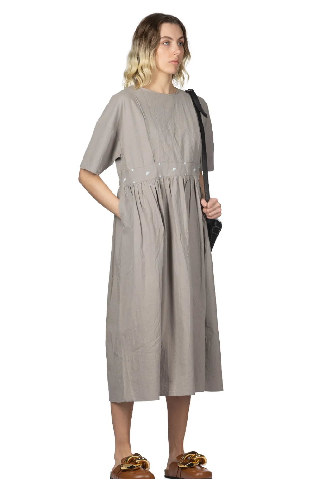 Clearance NARU French Linen Dress - Charcoal