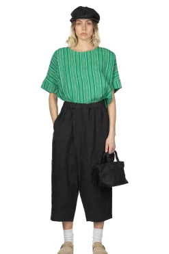 Outlet Nachukara French Linen Wrap Pants - Black