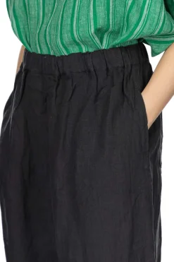 Outlet Nachukara French Linen Wrap Pants - Black