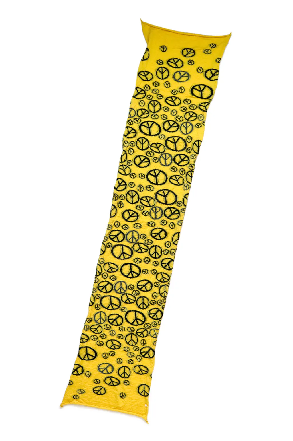 Discount Kapital Fulling Wool HAPPY Scarf PEACE - Yellow