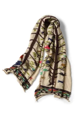 Sale Kapital Fulling Wool Scarf BIRD TREE - 2 Colors