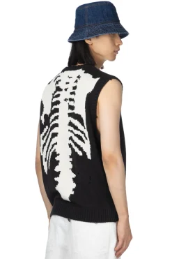 Clearance Kapital 5G Cotton Knit BONE Vest - Black
