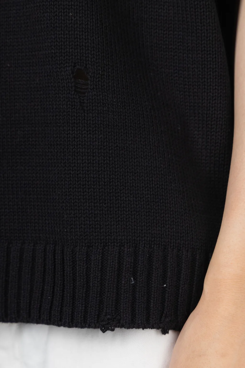 Clearance Kapital 5G Cotton Knit BONE Vest - Black