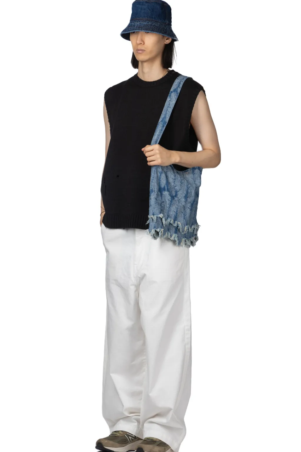 Clearance Kapital 5G Cotton Knit BONE Vest - Black
