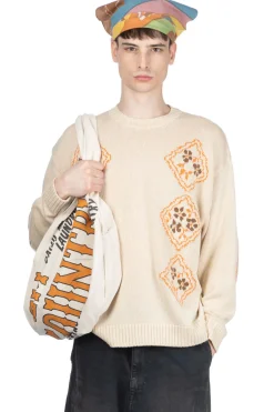 Outlet Kapital 5G Cotton Knit KOOKIE Crew Sweater - Natural